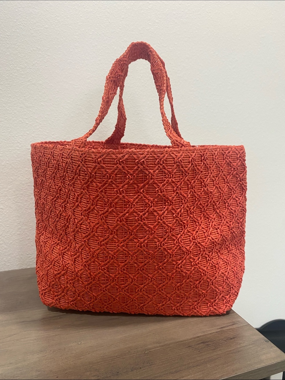 Dior Orange Raffia GWP Logo Tote - Picture 3 of 7